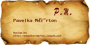 Pavelka Márton névjegykártya